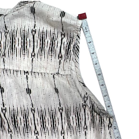 Cynthia Rowley Woman Boho Sleeveless Blouse Top Plus Size 1X White Black Brown - Picture 11 of 11